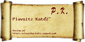 Plavsitz Kató névjegykártya
